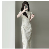 珂俪莎喜婆婆婚宴装2023新款妈妈旗袍连衣裙高贵气质中老年春秋装长裙子 MFY-