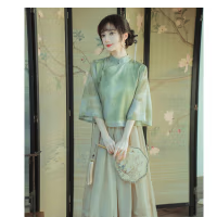 韩璐娇（hanlujiao）马面裙新中式连衣裙女装2023年新款秋季套装女国风改良旗袍